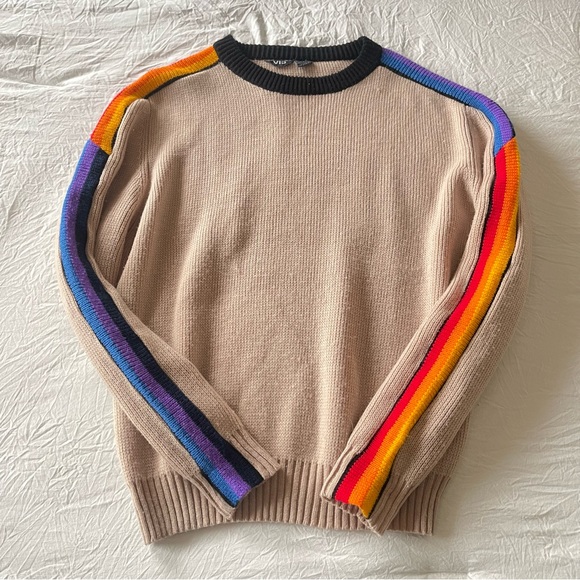 Vintage Sweaters - Vintage 80s 90s Dad Grandpa Oversized Colorful Cozy Stripe Funky Sweater